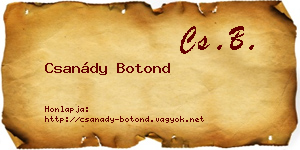 Csanády Botond névjegykártya